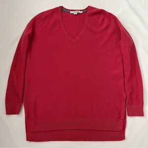 Boden Vneck wool blend split hem sweater pink women’s size S